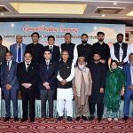 President Dr. Arif Alvi in a group photo with the Management, Staff members and other members of the Sarwar Shahida Memorial Cardiac & Research Institute