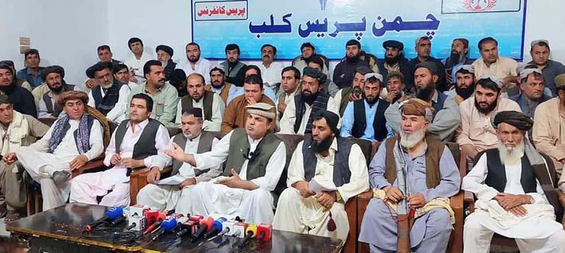 Balochistan Awami party Sr.Vice president Cap(R)Abdul Khaliq Achakzai is addressing a press Confentce at Press Club