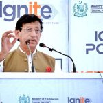 Federal Minister for IT &Telecom Syed Amin-ul-Haq addressing during inaugurating Ceremony of Free Digital IT Lab at Ibrahim Ali Bhai Government Girls Secondary School Orangi Town