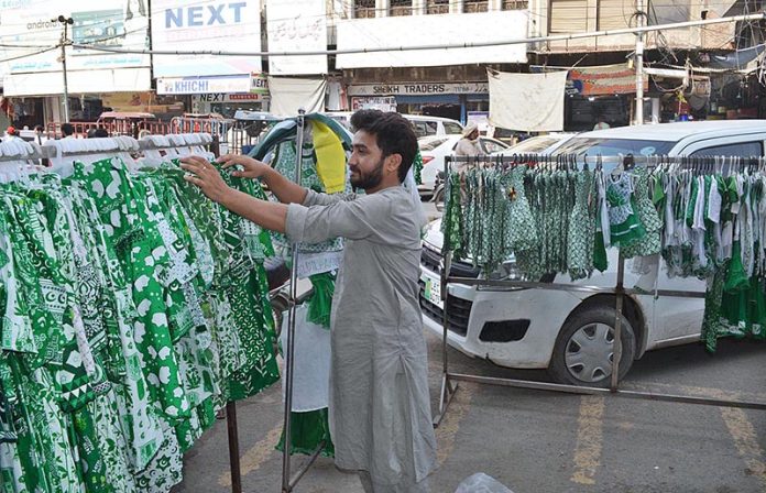 A vendor selling cloths at Muslim Bazar