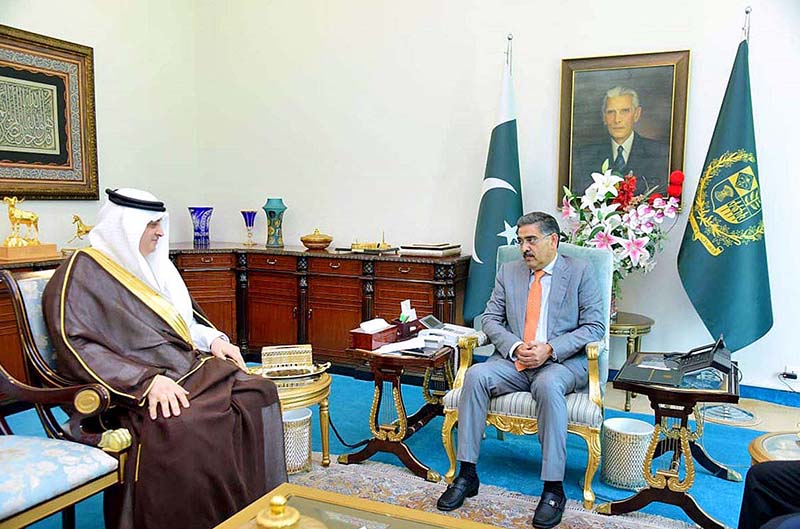 Ambassador of Saudi Arabia, Nawaf bin Saeed Al-Maliki calls on Caretaker Prime Minister Anwaar-ul-Haq Kakar