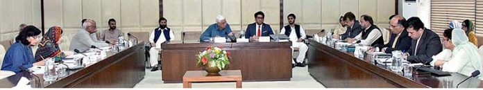 Senator Taj Haider, Chairman Senate Standing Committee on Parliamentary Affairs presiding over a meeting of the committee at Parliament House