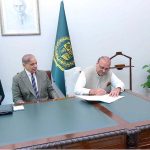 Leader of the Opposition Raja Riaz Ahmad meeting with Prime Minister Muhammad Shehbaz Sharif to finalize the name of Caretaker Prime Minister