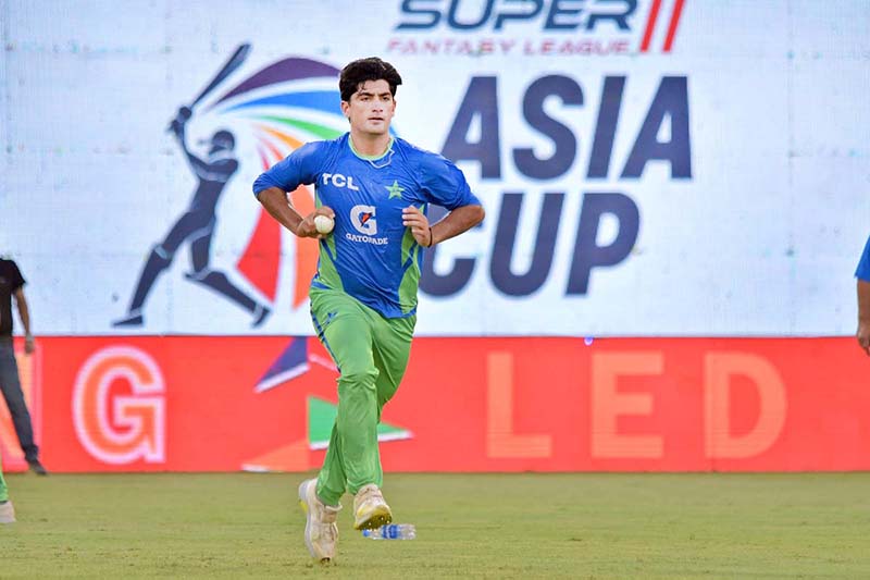 Pakistan baller Nasim Shah during practice sessions ahead of the first cricket match of Asia Cup 2023 at Multan Cricket Stadium