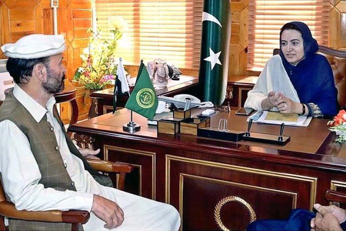 Deputy Speaker Gilgit-Baltistan Assembly Sadia Danish in a meeting with Ex-Deputy Speaker Gilgit-Baltistan Assembly Jafarullah Khan at Assembly Secretariat