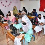 Student are learning cloth stitching at Govt Women Empowerment Center