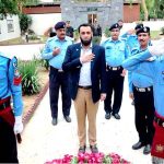 Special Assistant to the Prime Minister Atta Ullah Tarar paying homage to the Martyrs of Police at his visit to Police Lines