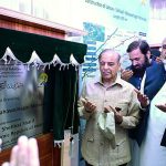 Prime Minister Muhammad Shehbaz Sharif unveils a plaque to mark the ground breaking of Lahore-Sahiwal-Bahawalnagar Motorway in Kasur