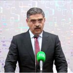 Caretaker Prime Minister Anwaar-ul-Haq Kakar addresses a congregation arranged in support of the Christian community members who were affected by mob violence in Tehsil Jaranwala