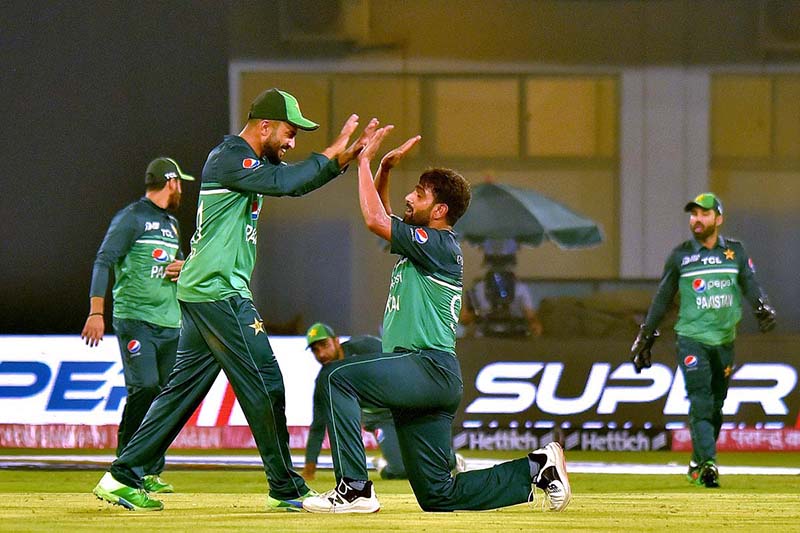 Nepal's player Aasif Sheikh plays a shot during the First cricket match of Asia Cup 2023 between Pakistan and Nepal at Multan Cricket Stadium