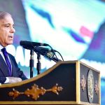 Prime Minister Muhammad Shehbaz Sharif addressing during the "Pakistan's Climate Journey" Conference