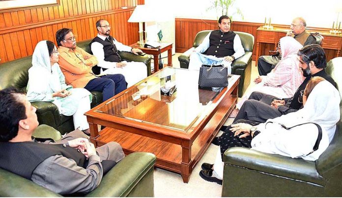 Speaker National Assembly Raja Pervez Ashraf in a meeting with Member of Parliament of MQM Pakistan at Parliament House