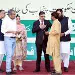 Caretaker Prime Minister Anwaar-ul-Haq Kakar distributes cheques of 2 million rupees each to individuals from the Christian community whose residences were damaged due to mob violence in Tehsil Jaranwala
