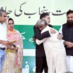 Caretaker Prime Minister Anwaar-ul-Haq Kakar distributes cheques of 2 million rupees each to individuals from the Christian community whose residences were damaged due to mob violence in Tehsil Jaranwala