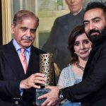 Prime Minister Shahbaz Sharif distributing award among the best performing Actors, Producers and Directors from Pakistan's Film Industry