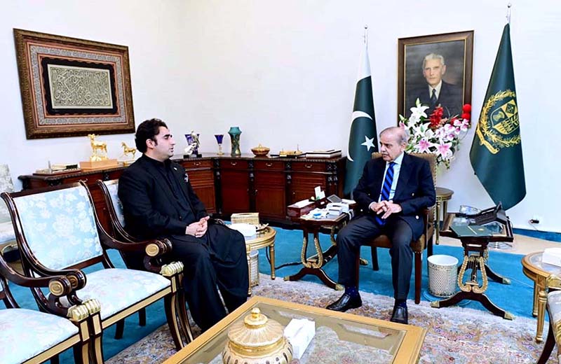Chairman Pakistan People's Party and Foreign Minister of Pakistan Bilawal Bhutto Zardari called on Prime Minister Muhammad Shehbaz Sharif.