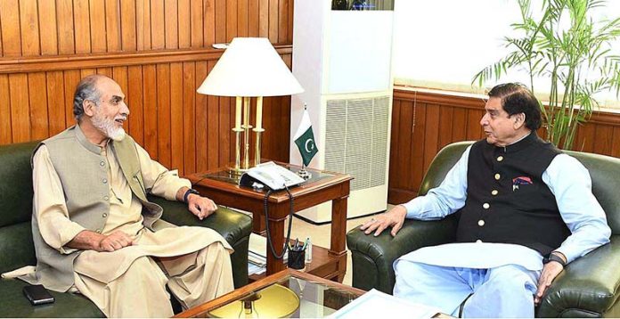 Parliamentarians Leader of Baluchistan Awami Party Mr. Khalid Hussain Magsi called on Speaker National Assembly Raja Pervez Ashraf at Parliament House