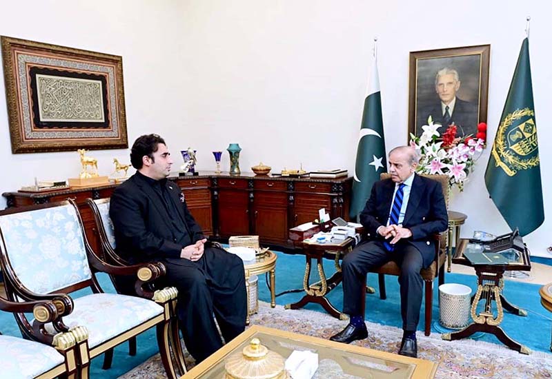 Chairman Pakistan People's Party and Foreign Minister of Pakistan Bilawal Bhutto Zardari called on Prime Minister Muhammad Shehbaz Sharif