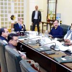 Prime Minister Muhammad Shehbaz Sharif chairing a meeting to discuss the project of setting up an Olympic Village in Islamabad