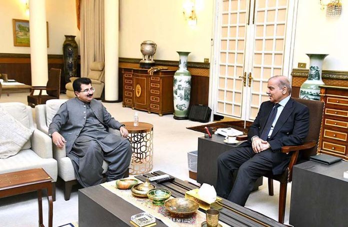 Chairman Senate Muhammad Sadiq Sanjarani called on Prime Minister Muhammad Shehbaz Sharif
