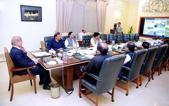 Prime Minister Muhammad Shehbaz Sharif chairing a meeting to discuss the project of setting up an Olympic Village in Islamabad