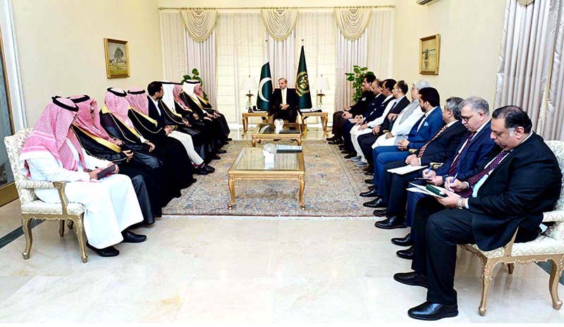 A Saudi delegation led by Vice Minister for Mining Affairs, Ministry of Industry and Mineral Resources KSA, Khaled Saleh Al-Mudaifer calls on Prime Minister Muhammad Shehbaz Sharif