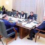 Prime Minister Muhammad Shehbaz Sharif chairing a meeting to discuss the project of setting up an Olympic Village in Islamabad