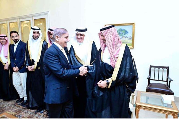 A Saudi delegation led by Vice Minister for Mining Affairs, Ministry of Industry and Mineral Resources KSA, Khaled Saleh Al-Mudaifer calls on Prime Minister Muhammad Shehbaz Sharif