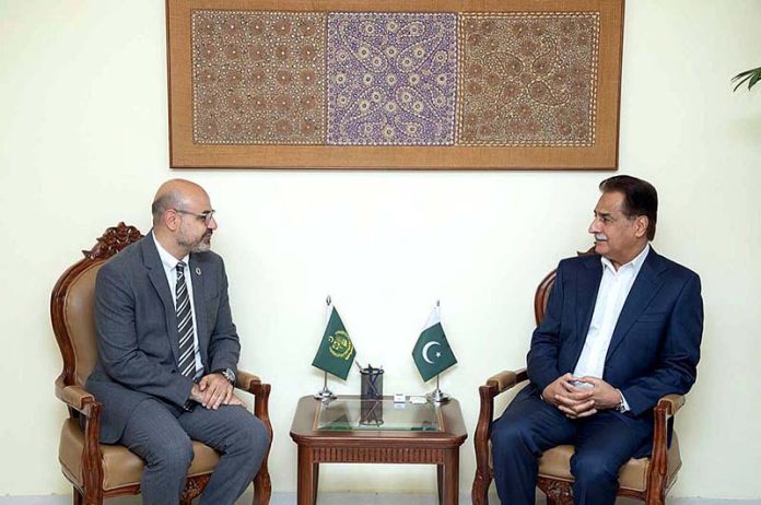 The Resident Representative UNDP, Mr. Samuel Rizk calls on the Federal Minister for Economic Affairs, Sardar Ayaz Sadiq