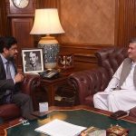 Newly Appointed Chief Secretary Dr. Muhammad Fakhre Alam Irfan is meeting with Governor Sindh Kamran Khan Tessori at the Governor House