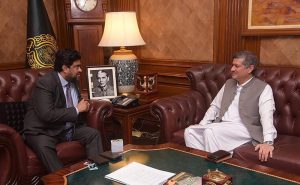 Newly Appointed Chief Secretary Dr. Muhammad Fakhre Alam Irfan is meeting with Governor Sindh Kamran Khan Tessori at the Governor House