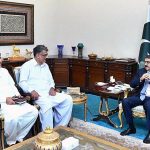 Prime Minister of Azad Jammu & Kashmir Chaudhry Anwaar-ul-Haq called on caretaker Prime Minister Anwaar-ul-Haq Kakar