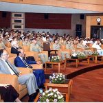 Prime Minister Muhammad Shehbaz Sharif addressing a ceremony to honor the Martyrs and Ghazis of Pakistan Army at General Headquarters