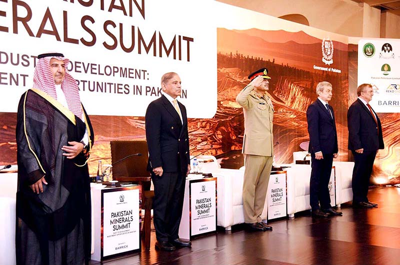 Prime Minister Muhammad Shehbaz Sharif along with COAS General Syed Asim Munir and Foreign Dignitaries attends Pakistan Mineral Summit as Chief Guest