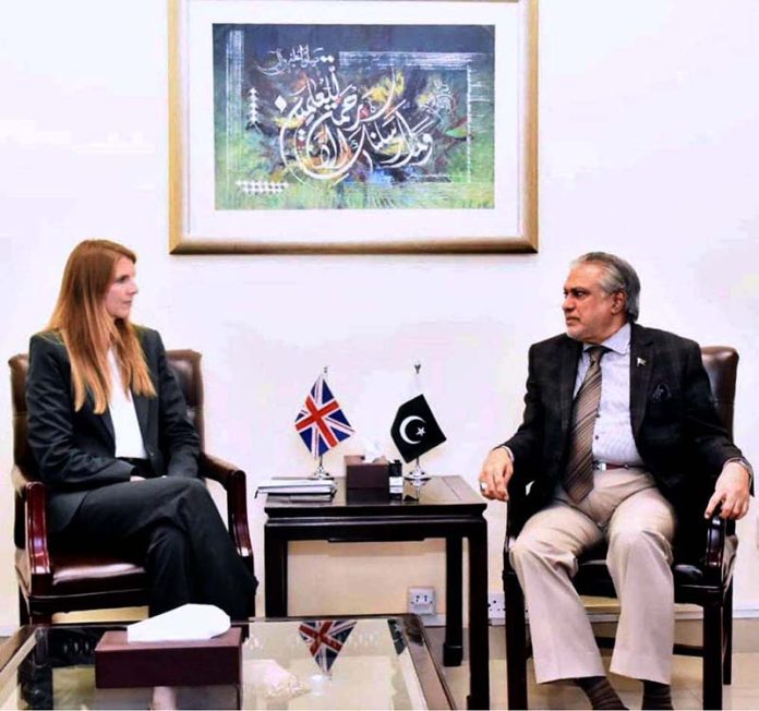 British High Commissioner to Pakistan, H.E Ms. Jane Marriott CMG OBE, called on Federal Minister for Finance and Revenue Senator Mohammad Ishaq Dar at Finance Division
