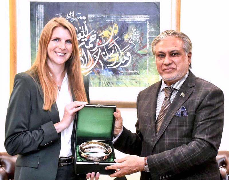 British High Commissioner to Pakistan, H.E Ms. Jane Marriott CMG OBE, called on Federal Minister for Finance and Revenue Senator Mohammad Ishaq Dar at Finance Division