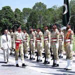 Prime Minister Muhammad Shehbaz Sharif being presented Guard of honor at General Headquarters