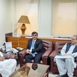 Malik Amjed Zubair, Chairman FBR calls on Dr. Gohar Ejaz Caretaker Federal Minister for Commerce & Industries.