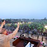 Prime Minister Muhammad Shehbaz Sharif addressing to a public gathering