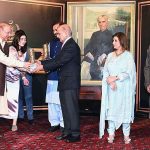 Prime Minister Shahbaz Sharif distributing award among the best performing Actors, Producers and Directors from Pakistan's Film Industry