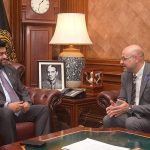 UN agency UNDP representative Samuel Rizk is meeting Governor Sindh Kamran Khan Tessori at Governor House