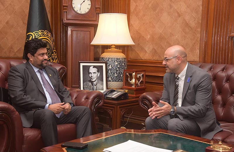 UN agency UNDP representative Samuel Rizk is meeting Governor Sindh Kamran Khan Tessori at Governor House