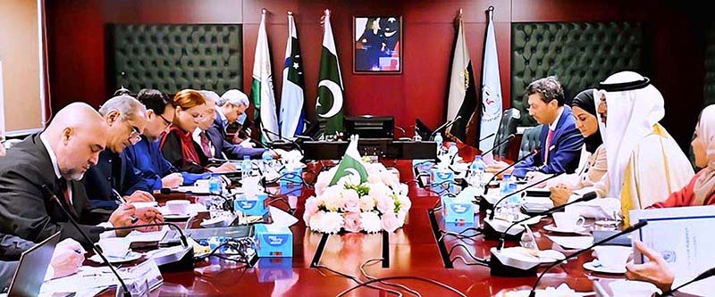 A delegation of Kingdom of Bahrain led by Minister for Transportation and Telecommunication H.E.Muhammad Bin Thamer Al Kaabi had a meeting with Federal Minister for Aviation Khawaja Saad Rafique at Ministry of Aviation