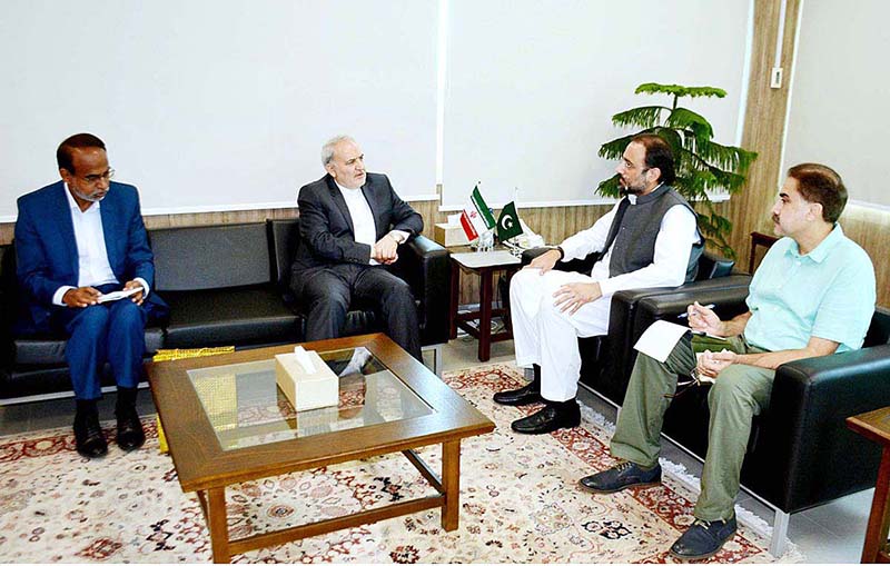 Ambassador of Iran to Pakistan, Dr. Reza Moghaddam calls on Federal Minister for Board of Investment, Chaudhry Salik Hussain