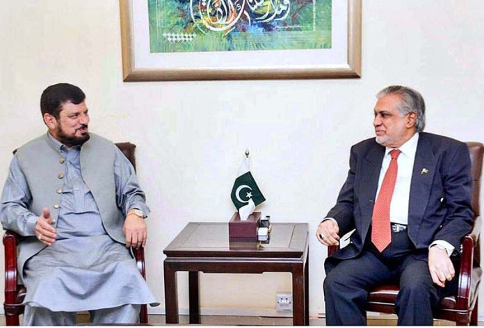 Governor Khyber Pakhtunkhwa, Haji Ghulam Ali calls on Finance Minister Senator Mohammad Ishaq Dar, at Finance Division and discussed fiscal matters of KP province and status of the ongoing development projects