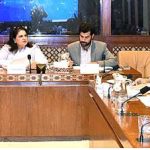 Senator Mrs. Rubina Khalid, Convener of the Sub-Committee of the Senate Standing Committee on National Health Services, Regulations and Coordination, is chairing a meeting of the sub-committee at Parliament House