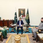 Caretaker Finance Minister Shamshad Akhtar called on caretaker Prime Minister Anwaar-ul-Haq Kakar. Caretaker Interior Minister Sarfaraz Bugti was also present in the meeting