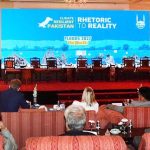 Federal Minister for Planning Development & Special Initiatives, Prof. Ahsan Iqbal addressing in the International Development Partners during an Islamic Relief National Conference on Floods 2022: One-Year-On - Resilient Pakistan: Rhetoric to Reality