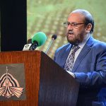 Secretary of Information and Broadcasting Sohail Ali Khan addressing to the artists, directors and producers at Icon Awards 2023 ceremony