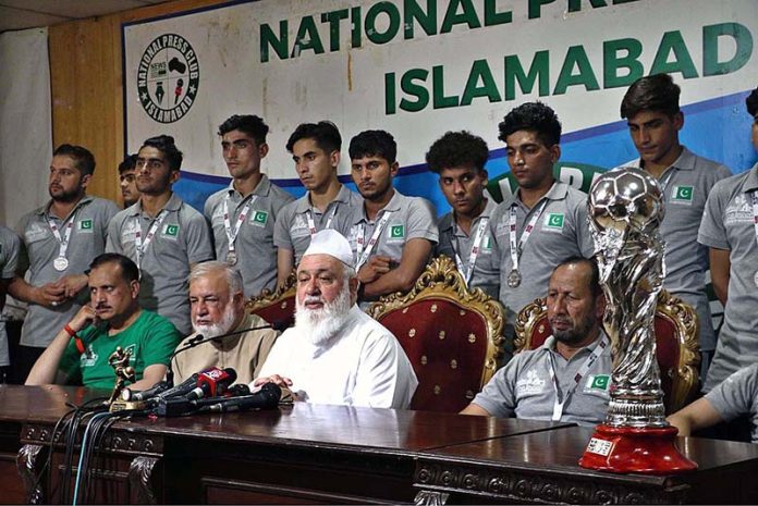 Chairman of Muslim Hands, Syed Lakht Hasnain, is holding a press conference